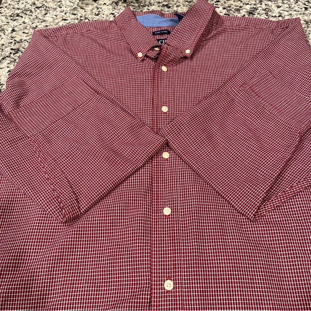 Chaps Men's Easy Care Button-Down Shirt, RED 2XL